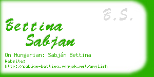 bettina sabjan business card